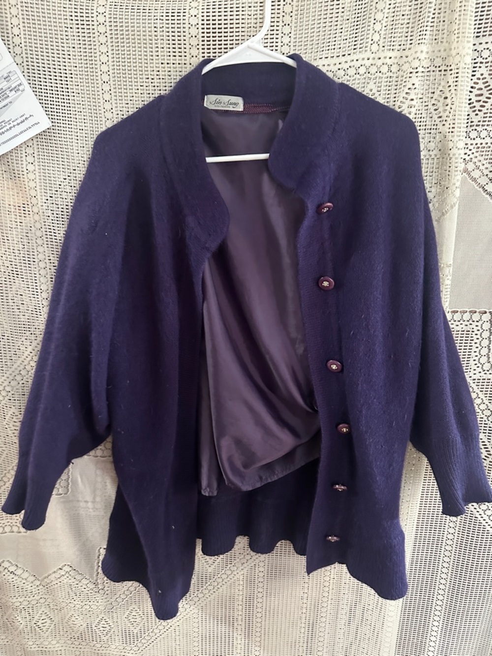Classic Women's Purple Button-Front Cardigan